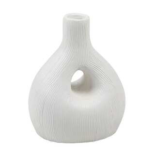 WILKO FLOWER VASE WHITE BEIGE